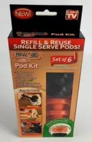 Brew Caps Pod Kit Refill and Reuse Single Serve One Size Fits All Orange/Black