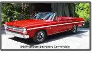 1965 Plymouth Belvedere Convertible Auto Car Refrigerator / Tool Box Magnet