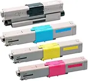TopBanana's - MC562w C510DN, 44973552, 44469727, 44469725, 44469726 (Pack of 4 - B+CMY) Replacement Toner Cartridge for Oki Printers C510DN, C511DN, C530DN, C531, MC561, MC562, MC562DNW