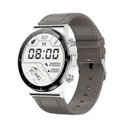 1.32 Inch Heart Rate Sleep Monitoring Smart Watch Silver Leather Smart Watches
