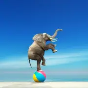 Dancing Elephant and ball Abstract Home decor wall quality Canvas print art