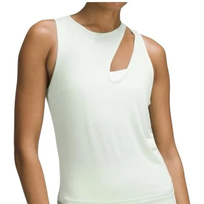 Lululemon Shoulder Cut Out Yoga Tank Women's Sz 4 Top Kohlrabi Green Gym Workout
