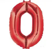 Number 0 Red Foil Balloon 86cm