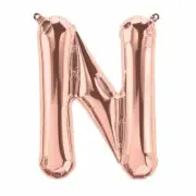 Small Rose Gold Letter N Foil Balloon Pk 1 (Air Inflation Only)