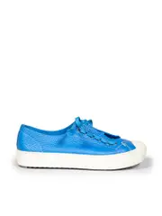 Blue Leather Domino Trainers