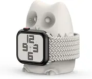 Cute Owl iWatch Charger Stand for Apple Watch Series Ultra 2, Ultra, 9, 8, SE2, 7, 6, SE, 5, 4, 3, 2, 1 (49mm,45mm,44mm,42mm,41mm,40mm,38mm),Silicone, for iWatch Charger Dock