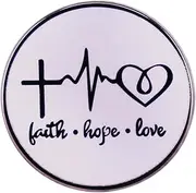 [Pinstant] Faith Hope Love Heart Positive Jesus Christ Christian Bible Verse Catholic God 1.1" Enamel Pin Badge, 1.1 inches, Enamel, metal
