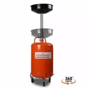 80L Mobile Waste Oil Drainer Fluid Extractor Tank Oil Collection Telescopic Pipe