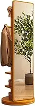 Full Length Mirror,Rotatable Standing with Clothes Rack, 2-in-1 Floor Mirrors and Coat Rack,for Living Room Bedroom(3,168X40cm)