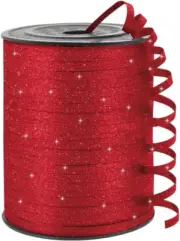 Red Glitter Curling Ribbon,1/5"x500 Yards Christmas Curling Ribbons for Gift Wra