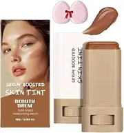 Foundation Stick Beauty Balm Serum Boosted Skin Tint,Solid Tinted Moisturizing Serum Contour Foundation Face Stick,Even Skin Tone Portable Moisturizing Essence,Natural Finish Makeup (03#, Same size)
