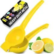 Metal Lemon Squeezer - Handheld Lemon Juicer Squeezer - Easy to Classic Yellow