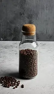 GABEL & TELLER Borosilicate Glass Jar with Cork Lid, 600 ml Capacity
