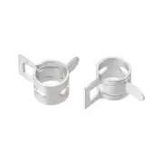 Steel Band Clamp 9mm Hose Tube Spring Clips Clamp Silver Manganese Steel 20Pcs