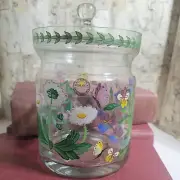 apothecary jar Romanian crystal handpainted florals