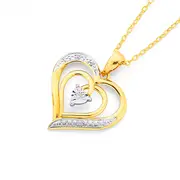 9ct Gold Diamond Heart Pendant