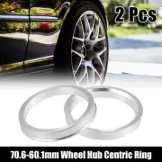 2pcs 70.6mm to 60.1mm Aluminium Alloy Car Hub Centric Rings Wheel Bore Spacer