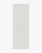 75' x 215' | Machine Washable Runner Rug | Kid & Pet Friendly | Indoor Rug | Freestyle Pearl Flatwoven Rug by Keith Haring | Ruggable