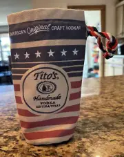 Collectible Tito's Handmade Vodka 750ml American Flag Burlap Bottle Bag