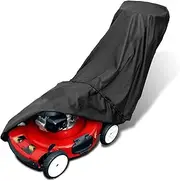 Push Lawn Mower Cover - Heavy Duty 600D Polyester Oxford Waterproof Push Mower Cover with Storage Bag, Outdoor Storage Lawn Mower Protection Cover, Universal Fit for Most Models