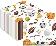 50PCS Party Napkins Decorations, Disposable Paper Luncheons Cocktail Dinners Napkins Celebrations Tableware Party Supplies (Sports)