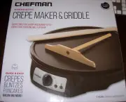 Chefman 12" Electric Crepe Maker & Griddle Crepes Blintzes Pancakes Bacon NIB