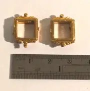 Ship Model Fittings Parts 2 Gilt brass Gunports Windows 10mm x 8mm ID