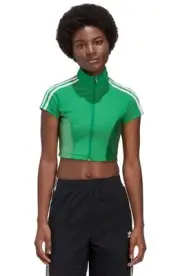 Adidas Crop Zip Top Women’s Green Size UK 10 (RefX60)
