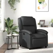 Recliner Chair Black Real Leather vidaXL