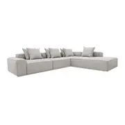 [James Lane] Riley Boucle Pumice Modular Sofa - Arm, 2x Armless, Corner, Right Terminal