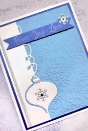 Stampin Up Christmas Card Kit and/or Bundle Ornament Die Peace Navy Embossed