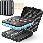ORICO SD Card Holder, 15 Slot SD Card Memory, can be Used for 6 TF Cards, 6 SD Cards, 3 M.2 SSD, Shockproof and dustproof, Labeled Storage Card Box
