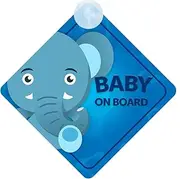 Baby Elephant on Board Car Sign (Baby on Board) Boy or Girl Children's Non Personalised Animal Theme