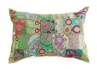 Throw Decor Cushion Cover Patchwork Cotton Pillow Case Embroidery Thread Work