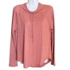 Chaser womens top Small pullover mauve cowl neck with tie round hem long sleeve