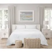 Algodon King Romy Cotton Quilt Cover/Pillowcase Set - White