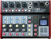 SE-6 Live Audio Mixer 6 Channel Mixer Incl. USB Bluetooth Soundcard Phantom Powe
