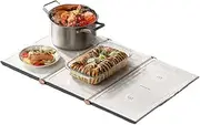 Electric Hot Plate with Adjustable Temperature, Foldable Electric Food Warmer, Electric Warming Tray Fast Heating, for Party Buffet (Color : Three-Boards)