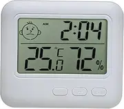 Indoor Thermometer Hygrometer Humidity Time Monitor Large LCD Display with Alarm Clock