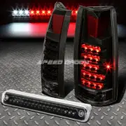 FOR C10 C/K FULL SIZE BLACK LENS LED BULB TAIL LIGHTS+3RD ROOF BRAKE/STOP LAMP