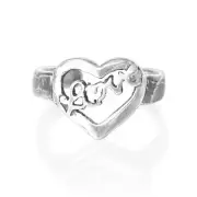 Love Floating Heart Design Toe Ring Genuine Sterling Silver 925 Size Adjustable
