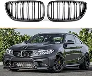F22 Grille, ABS Front Replacement Kidney Grill for 2 Series F22 F23 F87(M2) Gloss Black
