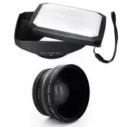 Wide Angle Lens + Macro,16:9 Hood for CANON VIXIA HF G20 G30,All 58mm camcorders