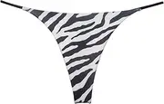 [Jhaoyu] Women's Sexy Cheeky Brazilian Cut Thong Bikini Bottom Low Rise High Leg Swimsuit Bottom