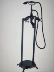 Stand Alone Tub Filler Floor Mount Freestanding 39.37 in Tub Matte Black