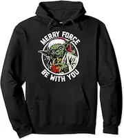 [STAR WARS] Christmas Yoda Merry Force Be With You Portrait Pullover Hoodie