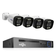 Hiseeu 8CH PoE Security CCTV Camera System Set Colorful Night Vision 2-way Audio APP Remote Monitoring H.265 AI Face Det