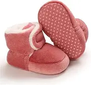 [PiurUf] Christmas Shoes Children's Unisex Faux Wool Short Boots to Keep Warm in Winter, Toddler Shoes, Classic Landing Boys and Girls Christmas Shoes Women (Color : Army Green, Size : 7-12 Months)