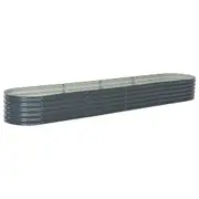 Garden Raised Bed 400X80x44 Cm Galvanised Steel Grey Raised Garden Beds