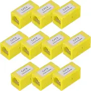 uxcell 10 Pcs RJ45 Ethernet Coupler, Female to Female Cat6 Coupler Ethernet Extension Adapter Network Connector for Cat6/Cat5e/Cat5,Yellow